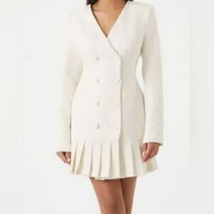 Elegant Cream Blazer Mini Dress